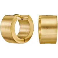 Traveller Oorringen - Mat Goud - Unisex - Ring - Edelstaal - Ø 14 mm - Oorstekers - 166362