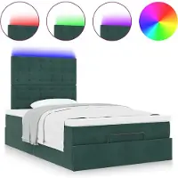 vidaXL Ottoman bed met matrassen en LED's 120x200cm fluweel