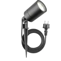 LEDVION - LED Grondspot - Antraciet - IP65 - GU10 - 2m Incl. Stekker