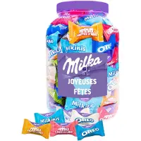Milka Favourites chocolademix voor Kerst "Joyeuses Fêtes" - Toffee & Nut, Oreo, Cheesecake & Milkini - 5 smaken - chocolade kerstcadeau - 1000g