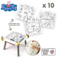 Smoby - Navulkleurplaten voor de creatieve kindertafel - 10 Peppa Pig-kleurplaten