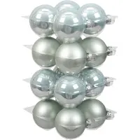 Othmar decorations Kerstballen - 16x st - mintgroen - 8 cm - glas - mat/glans - kerstversiering