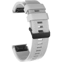 Strap-it Quickfit 26mm siliconen bandje - geschikt voor de Coros Vertix 2 / Vertix 2s (lichtgrijs)