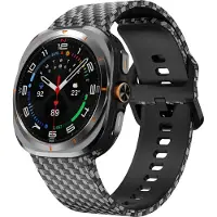 Strap-it Siliconen bandje met Carbon Fiber print - geschikt voor Samsung Galaxy Watch Ultra / Ultra 2025