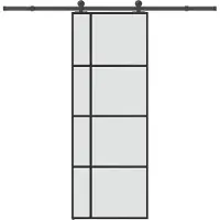 vidaXL Schuifdeur met beslag 76x205 cm ESG-glas en aluminium