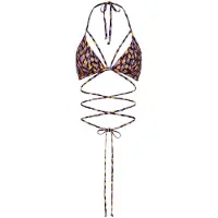 LASCANA Bikinitop 'Lavista' lila / oranje / zwart