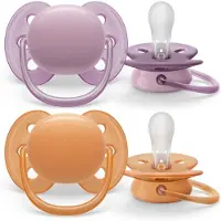 Philips Ultra Soft Sauger Violett-Orange 6-18 Monate 2 St Fopspeen