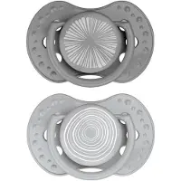 Difrax Fopspeen Dynamic Harmony L.Grey - D.Grey 3-6m 2 St Fopspeen