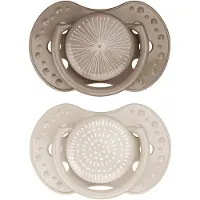 Difrax lovi Fopspeen Dynamisch - Classy - 6 tot 18 Maanden - Beige & Bruin - 2 Stuks