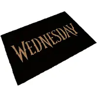 Wednesday Deurmat - Logo - voor Geen - zwart-beige - Maat Standard