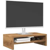 vidaXL Monitorstandaard 42x24x13 cm bewerkt hout artisanaal eikenkleur