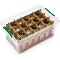 Orplast Kerstballen opbergbox 30 ballen - Rood - 40 liter - Rolbaar