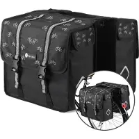 Packaway Dubbele Fietstassen - Uitneembare koelzak- Waterdicht-Fietspatroon-36L-Zwart