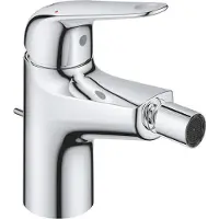 GROHE Euroeco Bidetmengkraan - eengreeps - met trekwaste - chroom 23263001