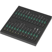 Wera 9715 Schuimrubberinlegplaat, Kraftform Micro set 1, zwart/groen, voor gereedschap