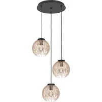 Stars of Light Design hanglamp Alhabia 3-lichts Ø 49,5 zand bruin