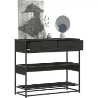 vidaXL Wandtafel 90x35x80 cm bewerkt hout zwart