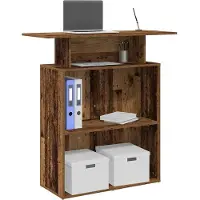 vidaXL Receptiebalie 100x40x104 cm bewerkt hout oud houtkleurig