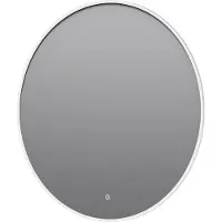 Guido Gusto Ronde badkamerspiegel Mauri mat wit met verwarming, LED verlichting en touch sensor 60x60cm