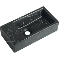 Guido Gusto Fontein Mia 40.5x20x10.5cm Nero marmerlook zwart links zonder kraangat