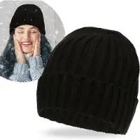 Sarcia.eu Zwarte gebreide wintermuts voor dames