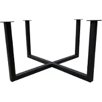 Furniture Legs Europe Stalen salononderstel zwart vierkant 75 bij 75 cm en hoogte 43 cm (3 x 3 cm)