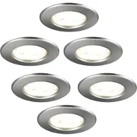 LEDVION - 6X LED Inbouwspot - Dimbaar - 5W - 2700K - Ø84mm - IP65 - RVS
