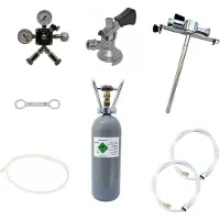 Ich-zapfe Accessoirepakket voor biertap 2-kraans - met Fustkoppeling Type M, 5L Adapter en CO2-fles 2kg