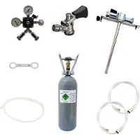 Ich-zapfe Accessoirepakket voor biertap 2-kraans - met Fustkoppeling Type D en 5L Adapter, CO2-fles 2kg