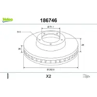 Valeo 186746 Remschijf