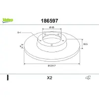 Valeo 186597 Remschijf