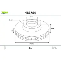 Valeo 186754 Remschijf