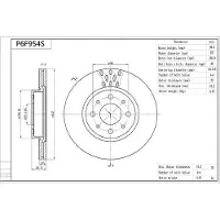 AISIN P6F954S Remschijf