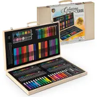 Grafix Tekendoos voor Kinderen 180pcs - Kleurkoffer - Kleuren & Tekenen - Geschikt voor Kinderen en Volwassenen - Inclusief Stiften, Kleurpotloden, Verf, en meer