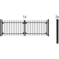 Alberts Deur met dubbel hek Chaussee Breedte: 300 cm, hoogte: 100 en 120 cm