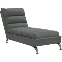 vidaXL Chaise longue met kussens stof donkergrijs