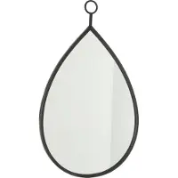 J-Line Hanging mirror drop mirror/mdf black large