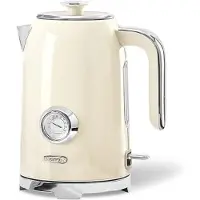 Dd Retro waterkoker - Waterkoker - Heetwaterdispenser - 1,7 liter - Crème- 15cm x 15cm x 25cm; 1 kg