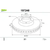 Valeo 197248 Remschijf