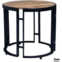 Benoa Window ronde bijzettafel mangohout 50x50x45cm