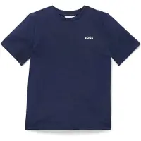 BOSS Regular-fit katoenen T-shirt met logoprint voor kinderen Maat 114