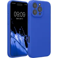 Kwmobile telefoonhoesje geschikt voor Apple iPhone 16 Pro Max - TPU backcover met siliconen coating - Smartphone case in Baltisch blauw
