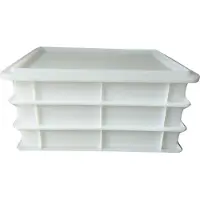 Genus dei 3 x Deegkrat - Pizza deegbakken 40x30x7cm wit met 1 deksel