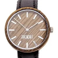 Fiodh Handgemaakte Whiskywatch uit Schotland | Horloge van whiskyvaten met zwart leer