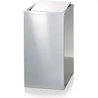 DECOR WALTHER Wasmand 50 L met Kepdeksel Vierkant RVS Mat