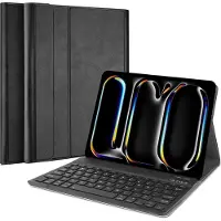 Cazy tablet Hoes met Toetsenbord geschikt voor iPad Pro 11 (2022) / Pro 11 (2021) - QWERTY Portuguese Bluetooth Keyboard Case - Zwart