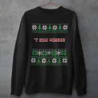 B&C Drenthe Kersttrui Zwart T Kun Minder - Maat S - Uniseks Fit - Kerstkleding Voor Dames & Heren