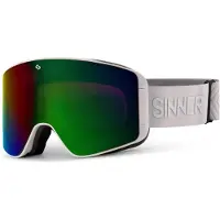 Sinner Skibril Aura Matte White Double Full Green Mirror Vent + Double Pink Lens