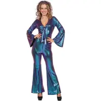 Coppens Catsuit disco paars/blauw | Maat 42