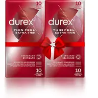 Durex Condooms - Thin Feel Extra Dun 10st x2 - Voordeelverpakking - Cadeau voor man en vrouw